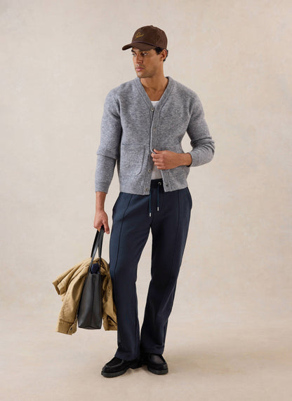 White Glove Boxy Cardigan - Grey Mohair - Percival | Percival Everyday