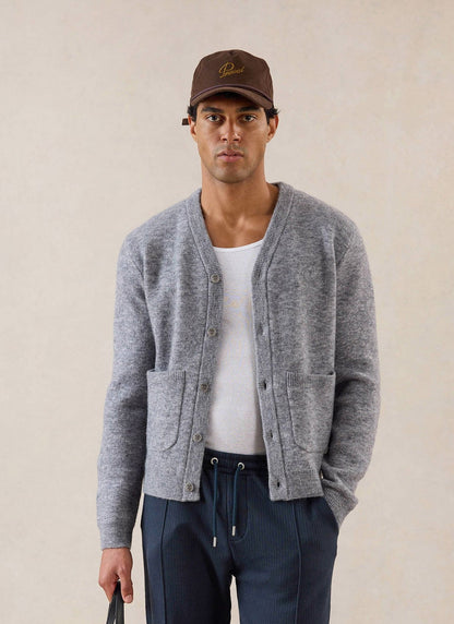 White Glove Boxy Cardigan - Grey Mohair - Percival | Percival Everyday