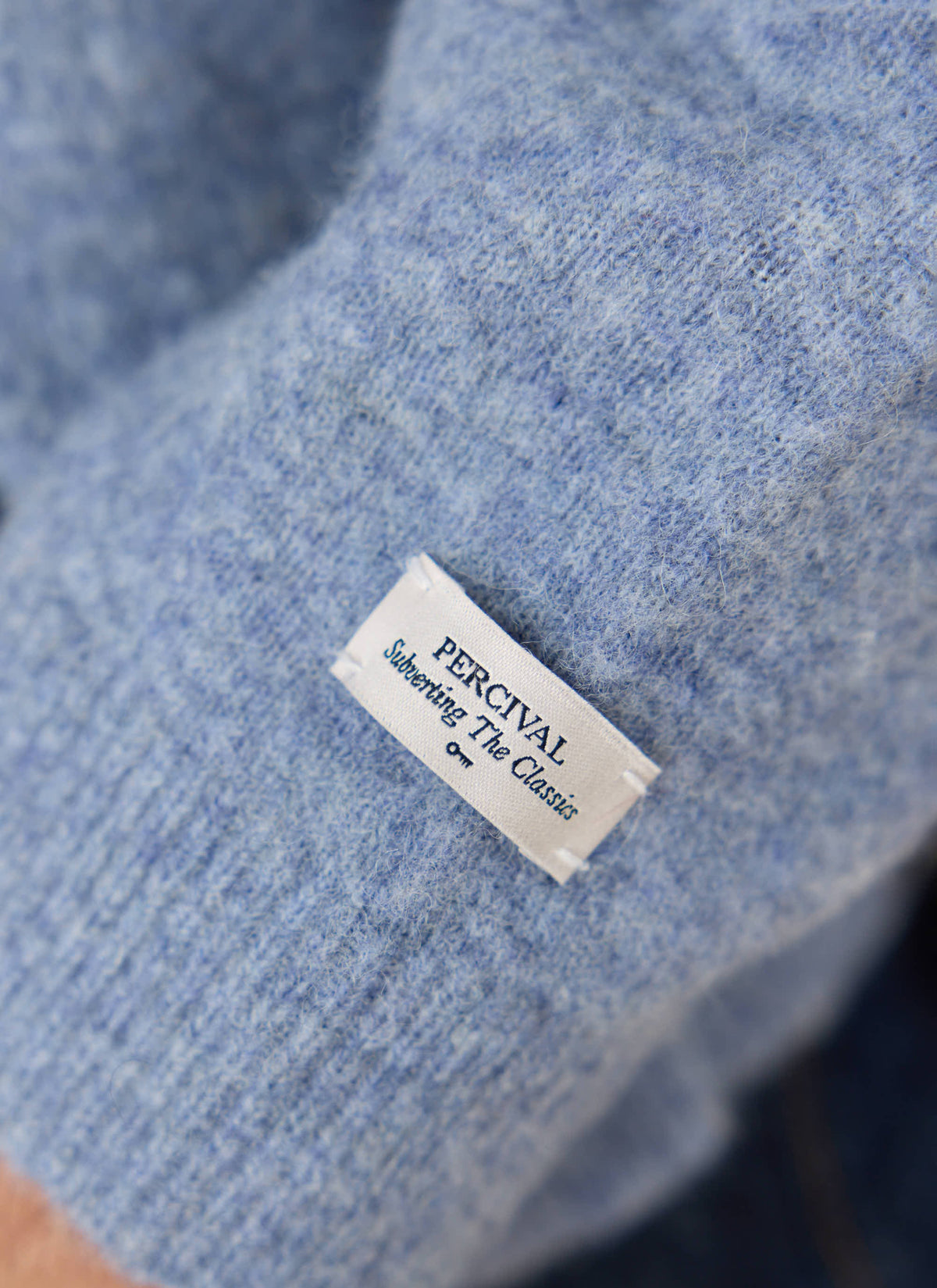 Men's Collared Knit Cardigan - Yak Wool Blend - Heather Blue - Percival | Percival Trusted