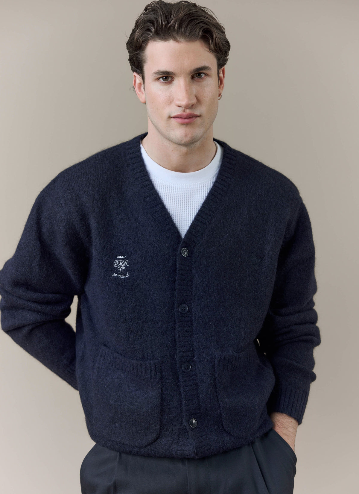 Men's Cardigan - White Glove - Percival x Brighton & Hove Albion F.C. - Navy | Percival New