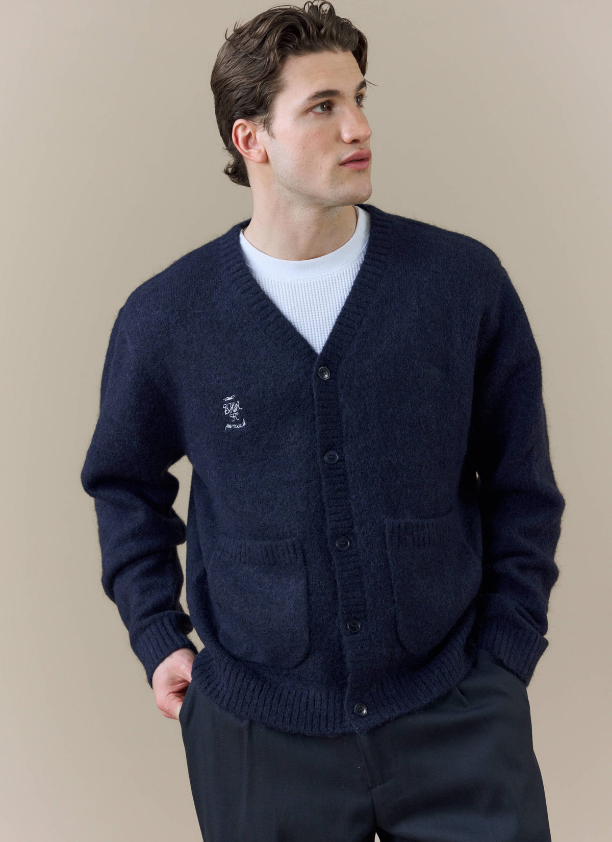 Men's Cardigan - White Glove - Percival x Brighton & Hove Albion F.C. - Navy | Percival New