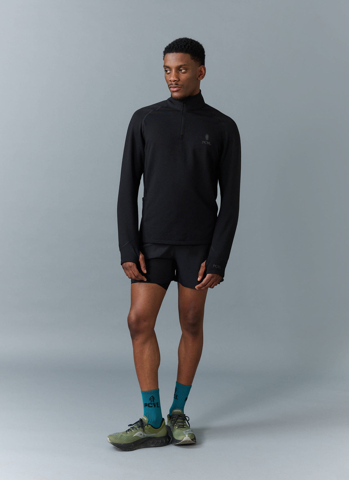 Men's PCVL Base Layer Quarter Zip Jacket - Black | Percival Latest