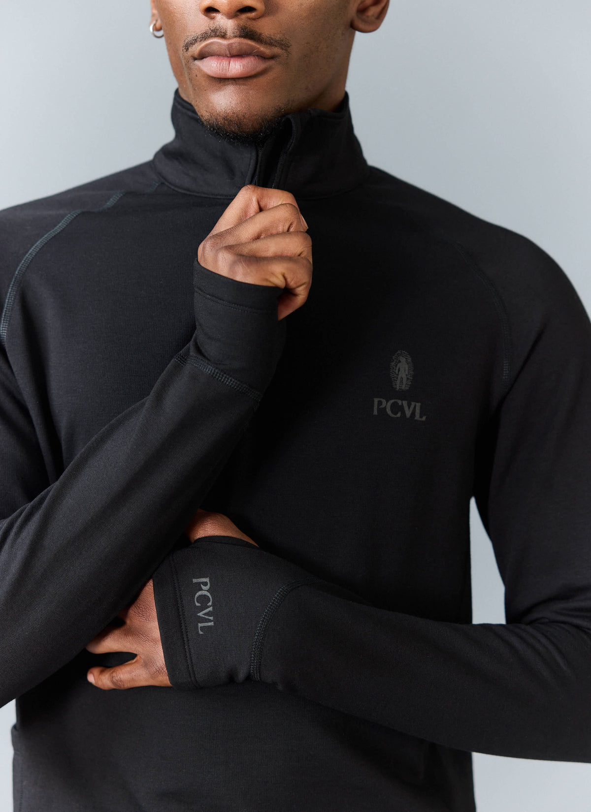 Men's PCVL Base Layer Quarter Zip Jacket - Black | Percival Latest