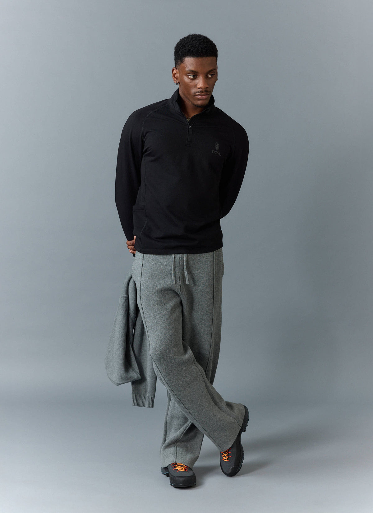 Men's PCVL Base Layer Quarter Zip Jacket - Black | Percival Latest