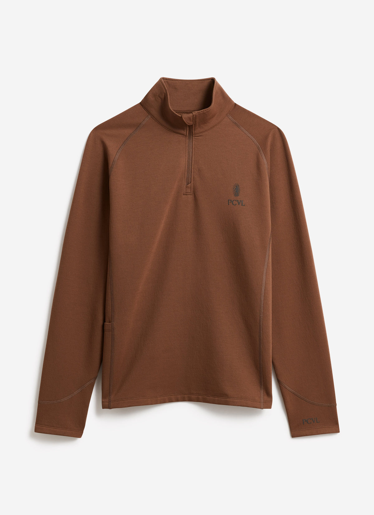 Men's Base Layer Quarter Zip Jacket - Rust | Percival Exclusive