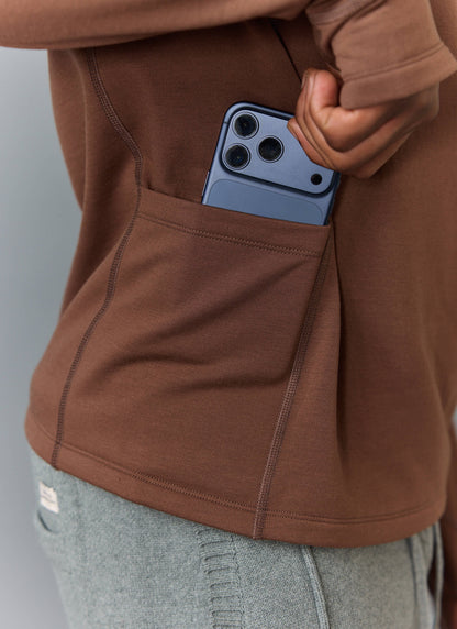 Men's Base Layer Quarter Zip Jacket - Rust | Percival Exclusive