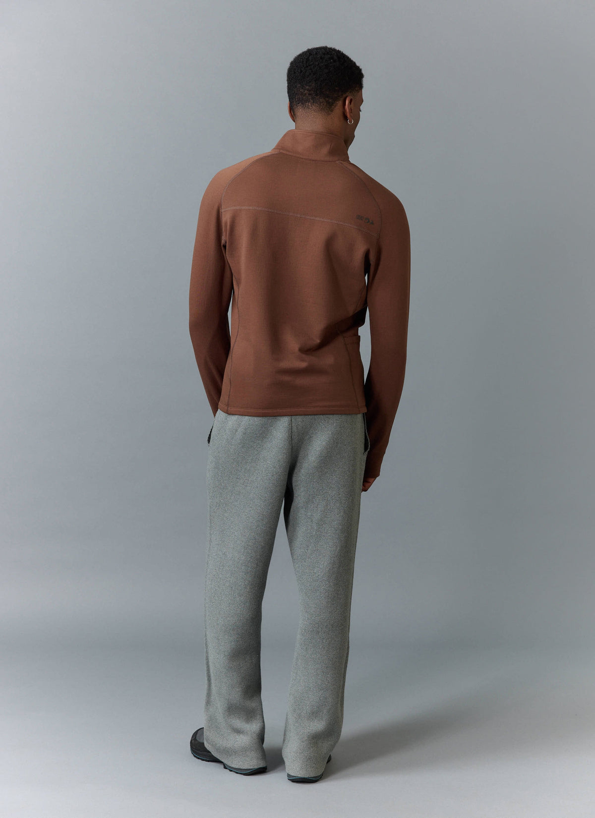 Men's Base Layer Quarter Zip Jacket - Rust | Percival Exclusive