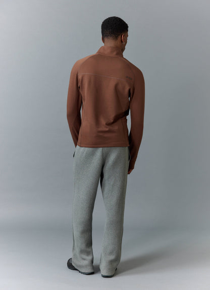 Men's Base Layer Quarter Zip Jacket - Rust | Percival Exclusive