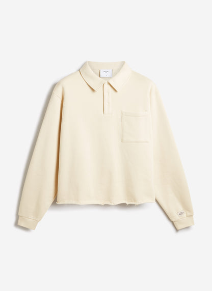 Men's Boxy Polo Sweatshirt - Cotton - Cream | Percival New