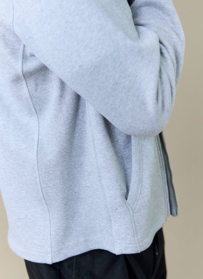 Men's Curtis Funnel Neck Zip Jumper - Cotton - Grey | Percival Exclusive
