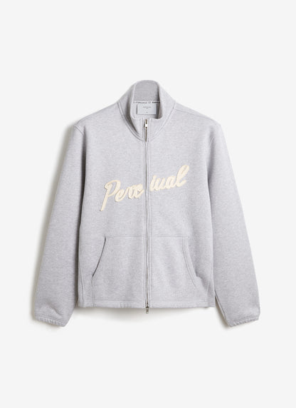 Men's Curtis Funnel Neck Zip Jumper - Cotton - Grey | Percival Exclusive