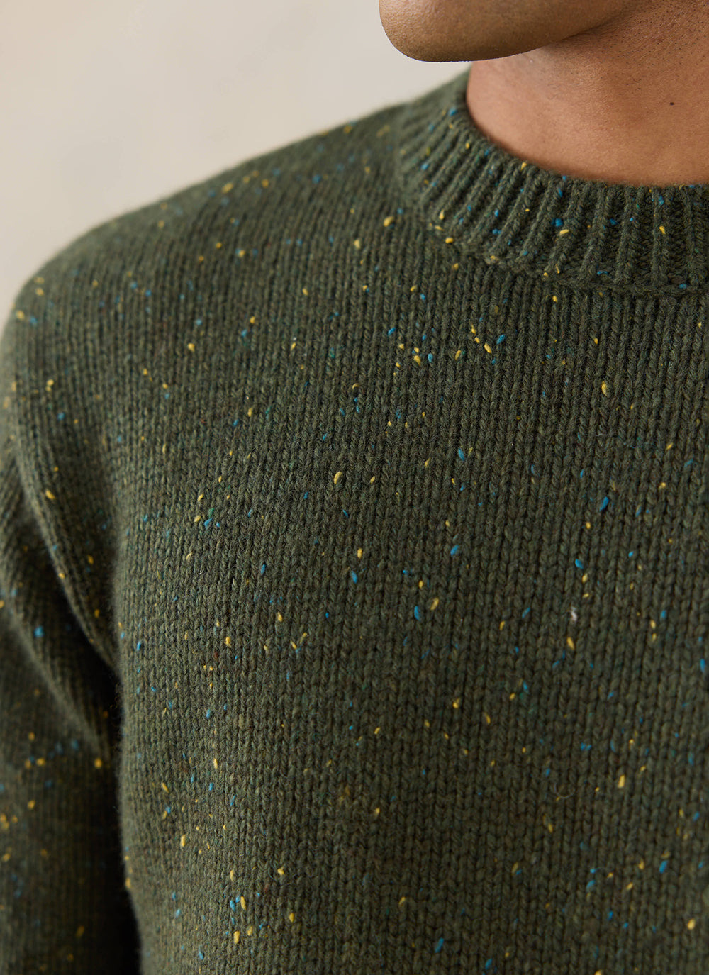 Men's Forest Green Crew Neck Jumper - Rhodes - Cotton - Percival | Percival Best Price