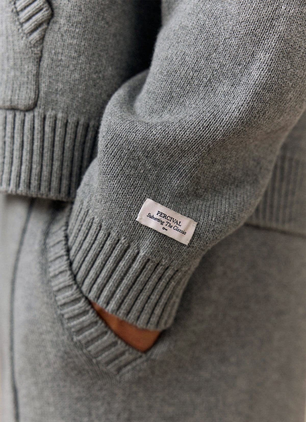 Men's Chronicle Knitted Hoodie - 100% Cotton - Grey | Percival Value