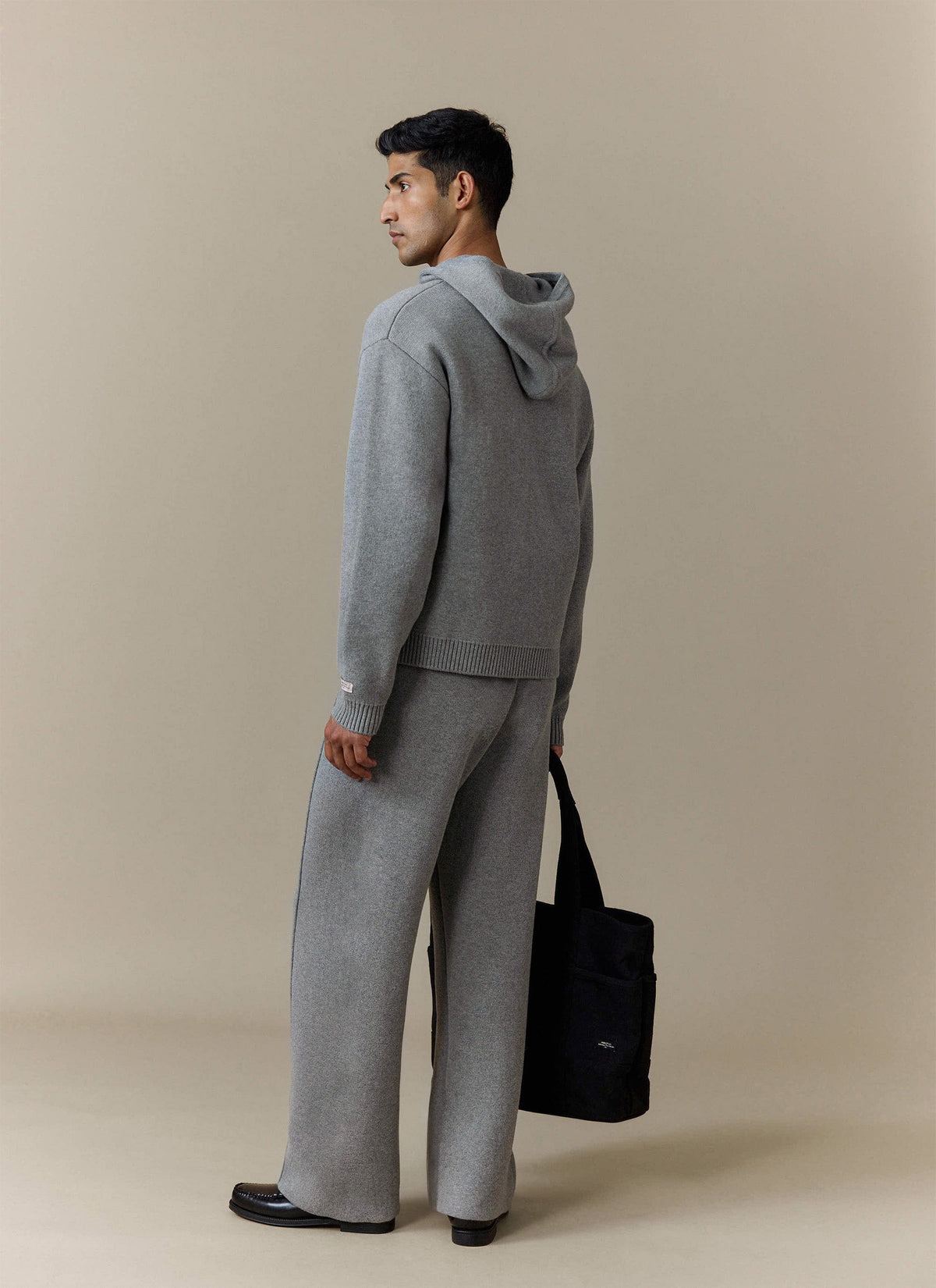 Men's Chronicle Knitted Hoodie - 100% Cotton - Grey | Percival Value