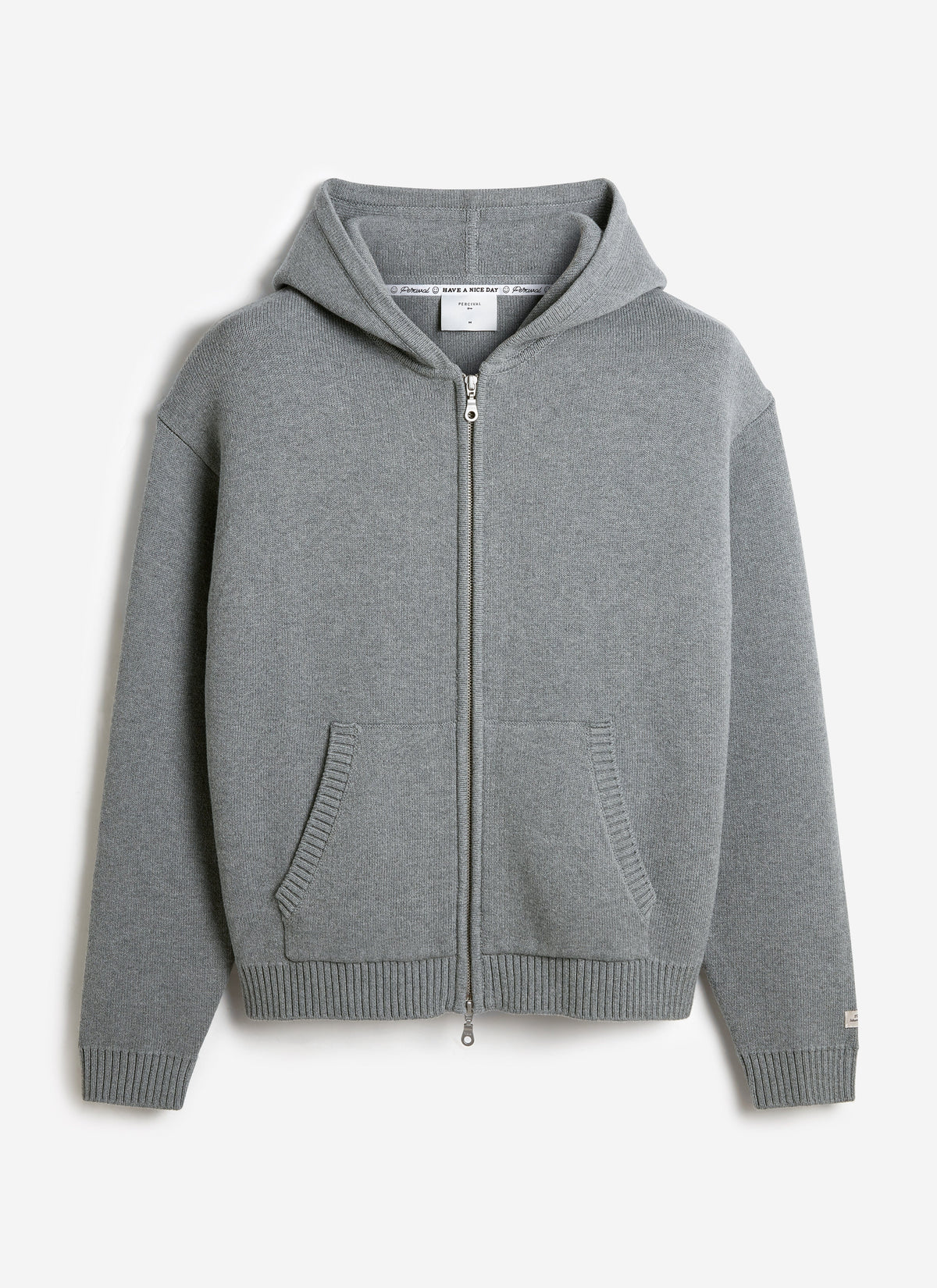 Men's Chronicle Knitted Hoodie - 100% Cotton - Grey | Percival Value