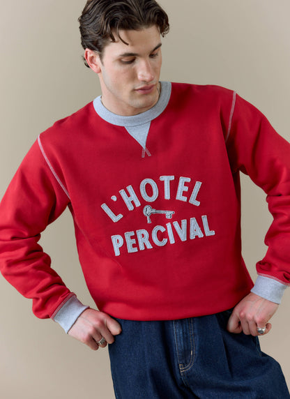 Men's Sweatshirt - Ronald - Organic Cotton - Red | Percival Deals
