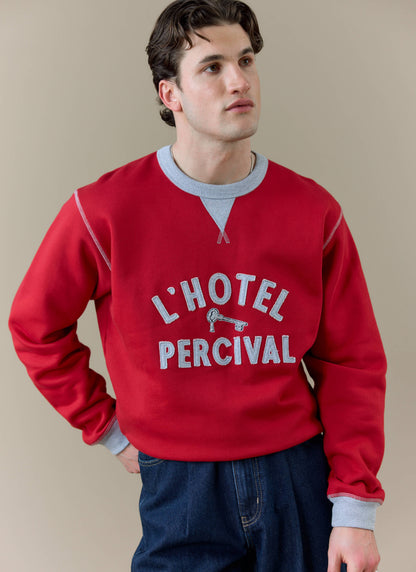 Men's Sweatshirt - Ronald - Organic Cotton - Red | Percival Deals