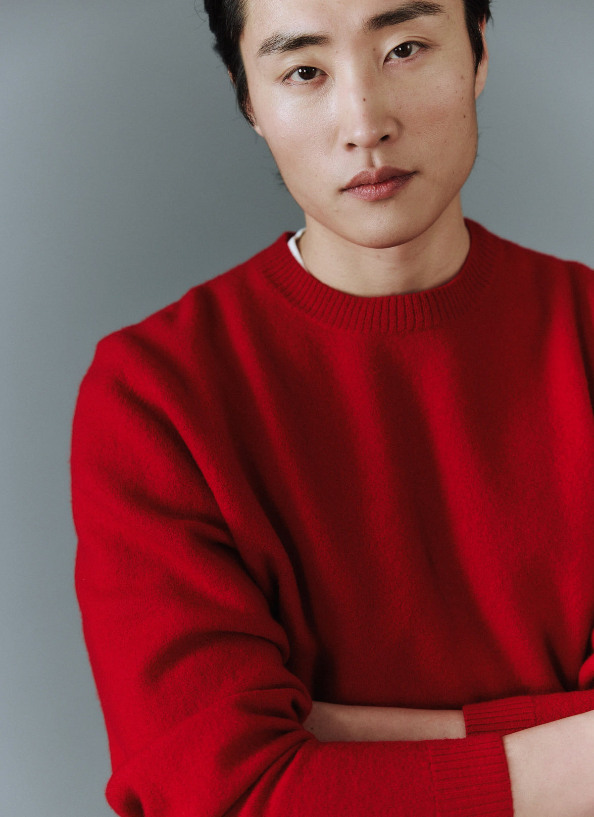 Felted Relaxed Jumper - Wool - Red | Percival Premium