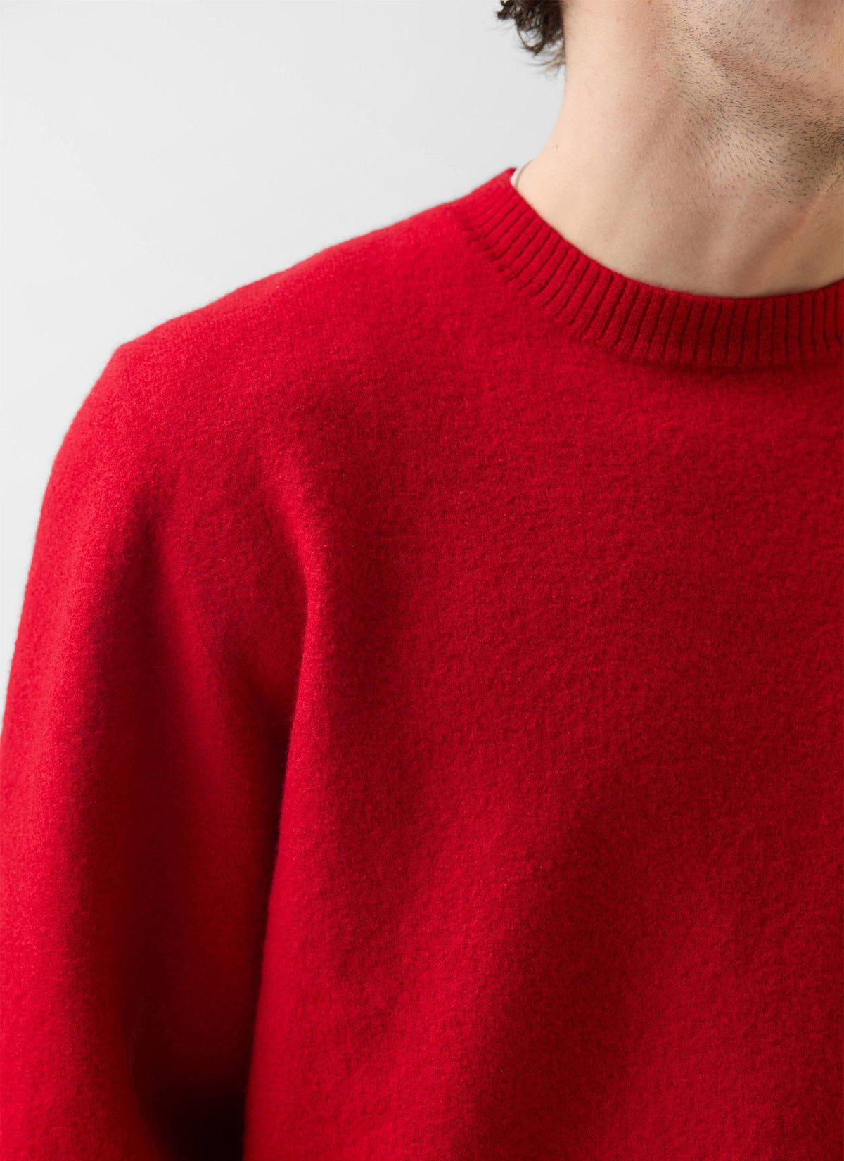 Felted Relaxed Jumper - Wool - Red | Percival Premium