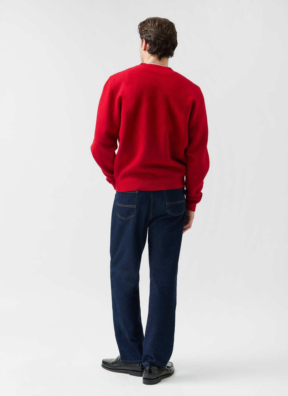 Felted Relaxed Jumper - Wool - Red | Percival Premium