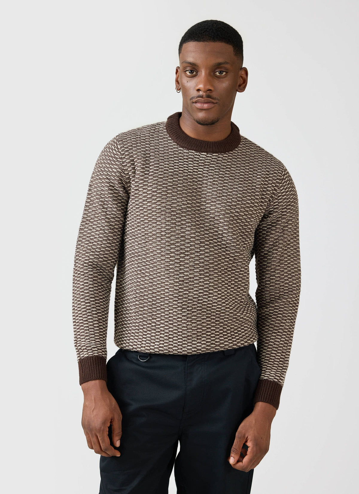 Charlestown Knitted Jumper - Chocolate Beige | Percival New