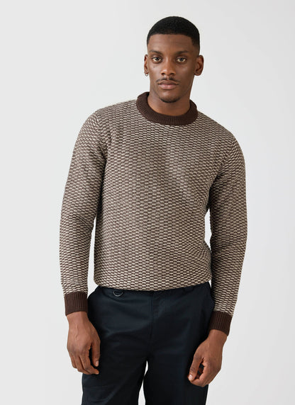 Charlestown Knitted Jumper - Chocolate Beige | Percival New