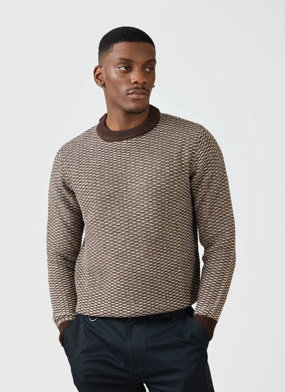 Charlestown Knitted Jumper - Chocolate Beige | Percival New