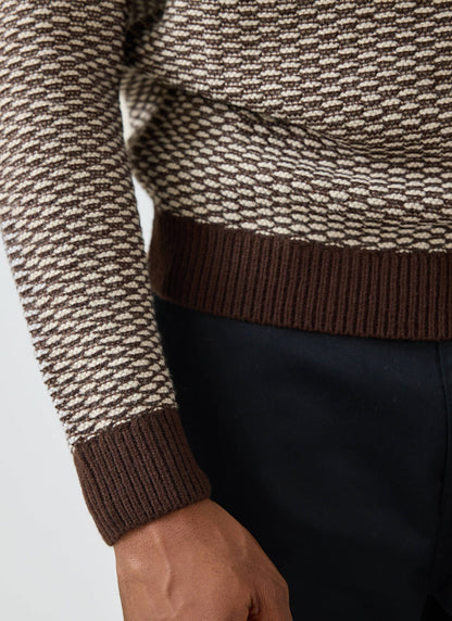 Charlestown Knitted Jumper - Chocolate Beige | Percival New