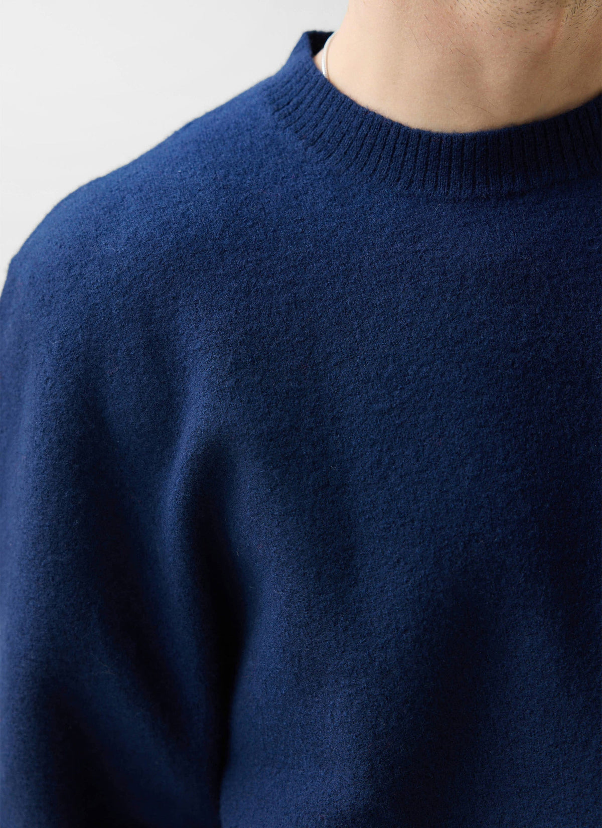 Felted Relaxed Jumper - Wool - Navy | Percival Exclusive