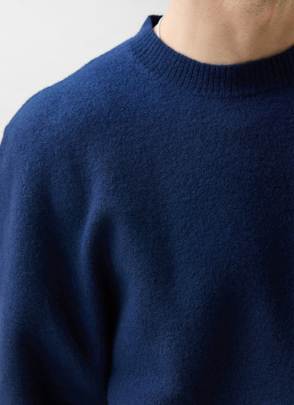 Felted Relaxed Jumper - Wool - Navy | Percival Exclusive