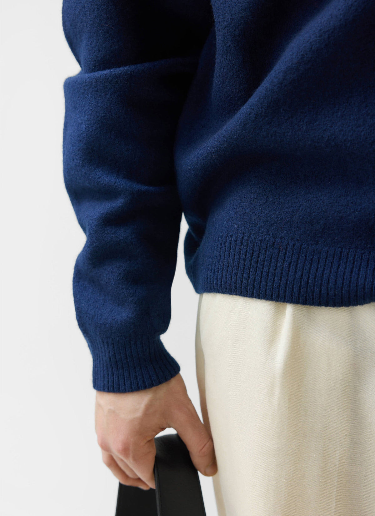 Felted Relaxed Jumper - Wool - Navy | Percival Exclusive