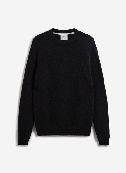 Men's Mohair Crew Neck Jumper - Black | Percival Deals