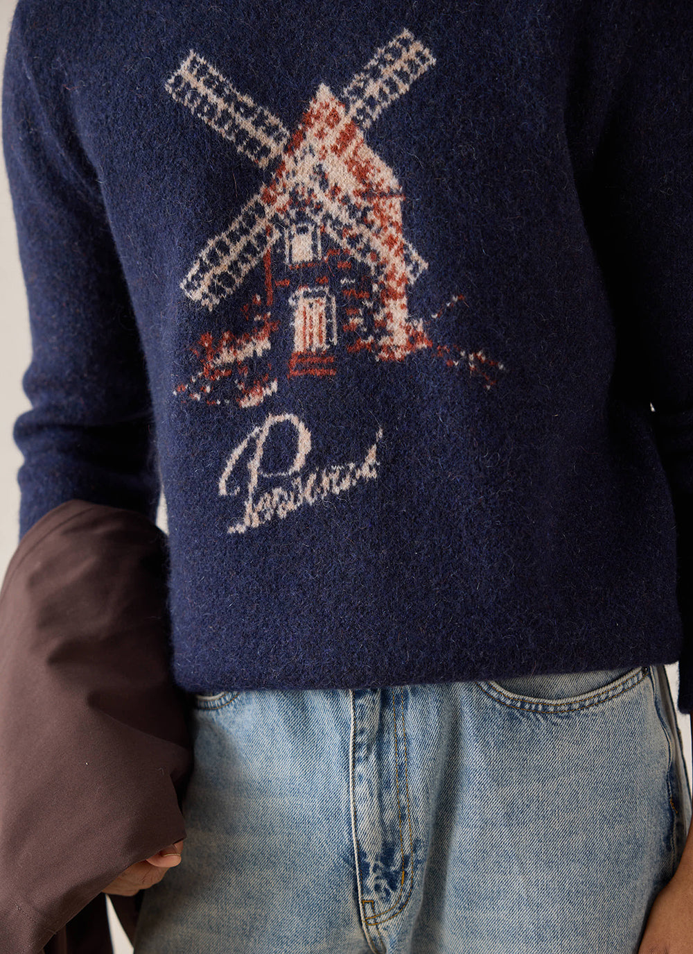 Miller Jacquard Jumper - Navy Mohair Wool - Percival | Percival Best Price