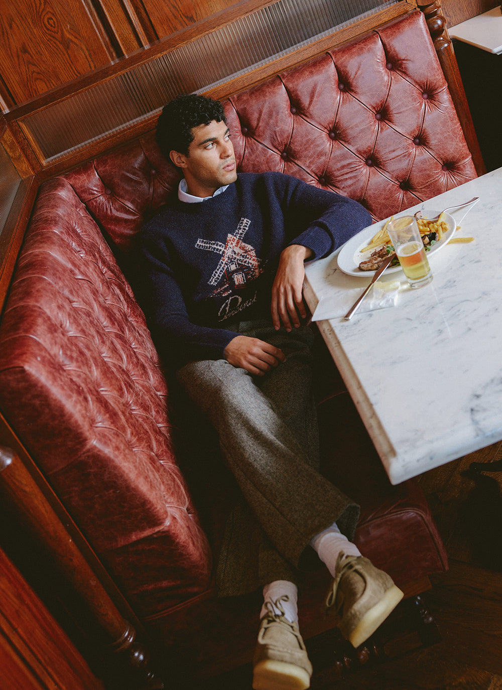 Miller Jacquard Jumper - Navy Mohair Wool - Percival | Percival Best Price