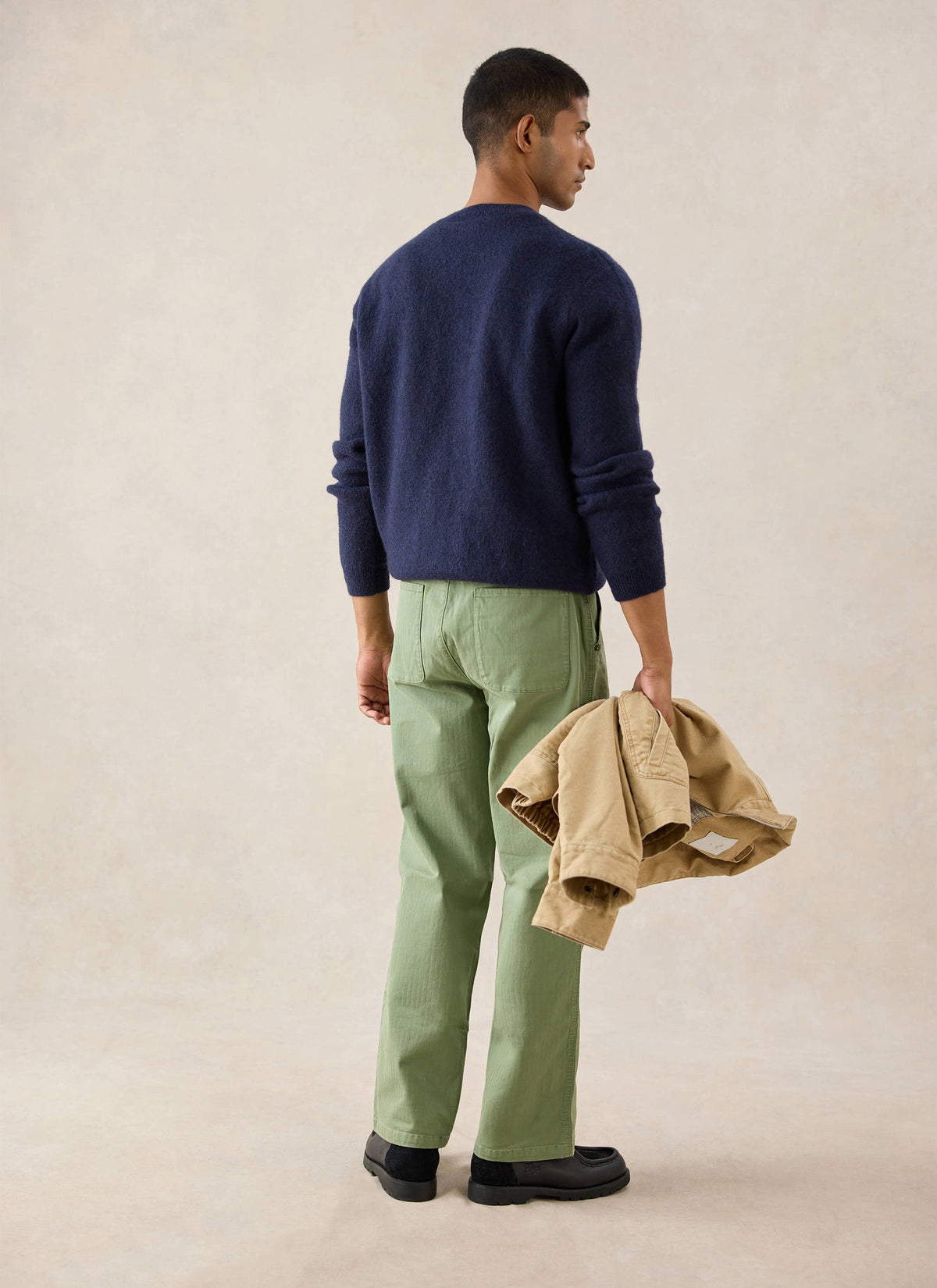Men's Navy Crew Neck Jumper - Mohair Wool - Percival | Percival Special Offer