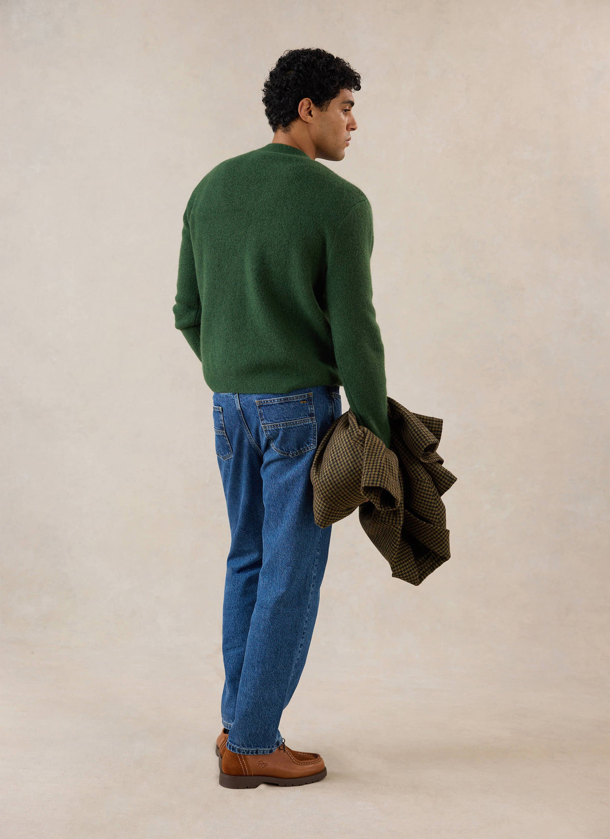 Men's Boxy Crew Neck Jumper - Forest Mohair - Percival | Percival Customer Favorite