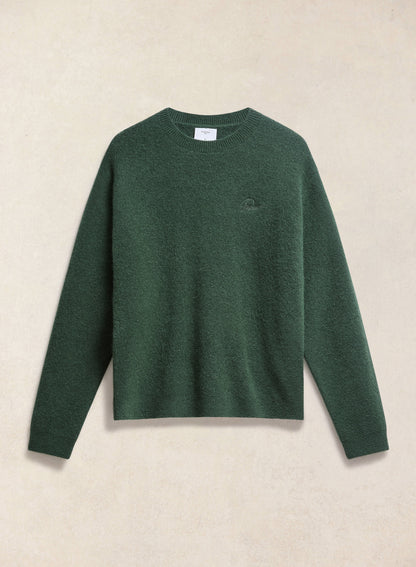 Men's Boxy Crew Neck Jumper - Forest Mohair - Percival | Percival Customer Favorite