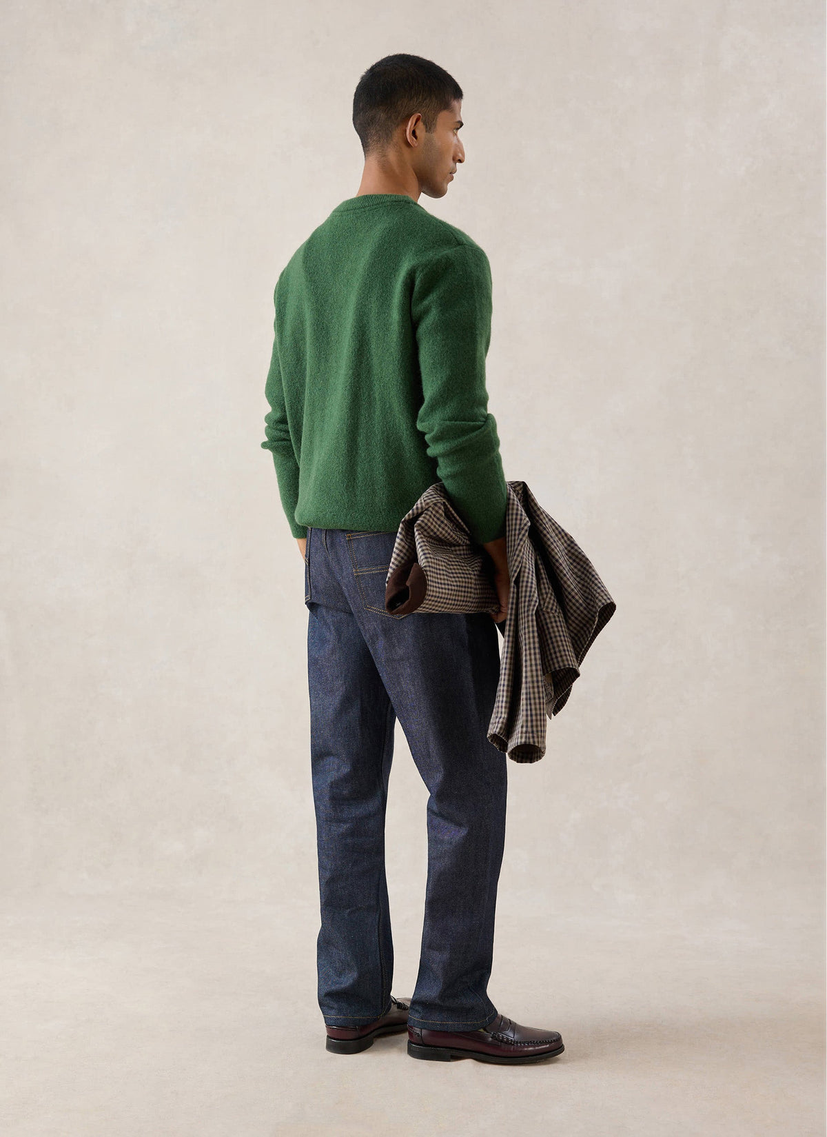 Men's White Glove Mohair Cardigan - Forest Green - Percival | Percival Signature