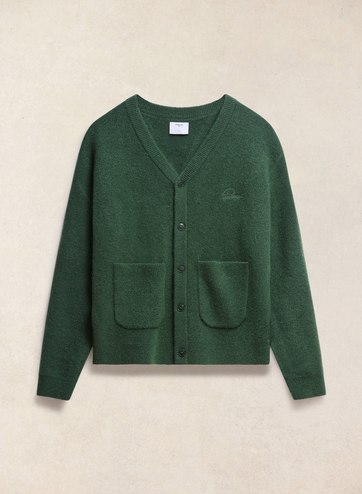 Men's White Glove Mohair Cardigan - Forest Green - Percival | Percival Signature