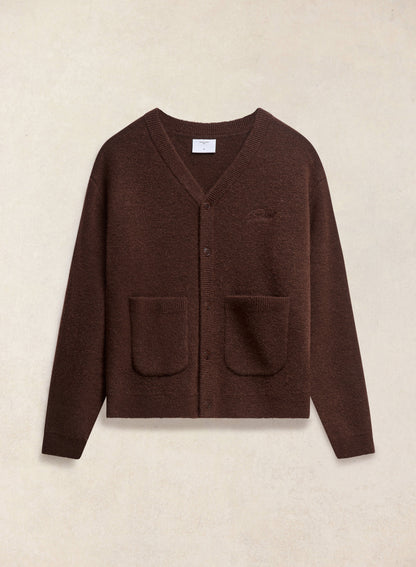 Men's Espresso Cardigan - Mohair Wool - Percival | Percival Featured