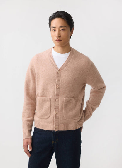 Men's Pink Mohair Cardigan - White Glove | Percival Signature