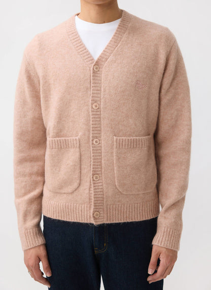 Men's Pink Mohair Cardigan - White Glove | Percival Signature