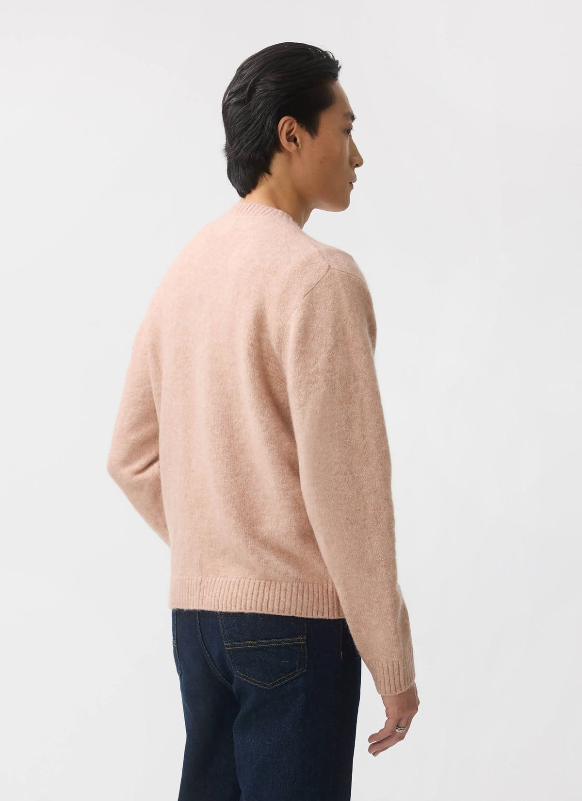 Men's Pink Mohair Cardigan - White Glove | Percival Signature