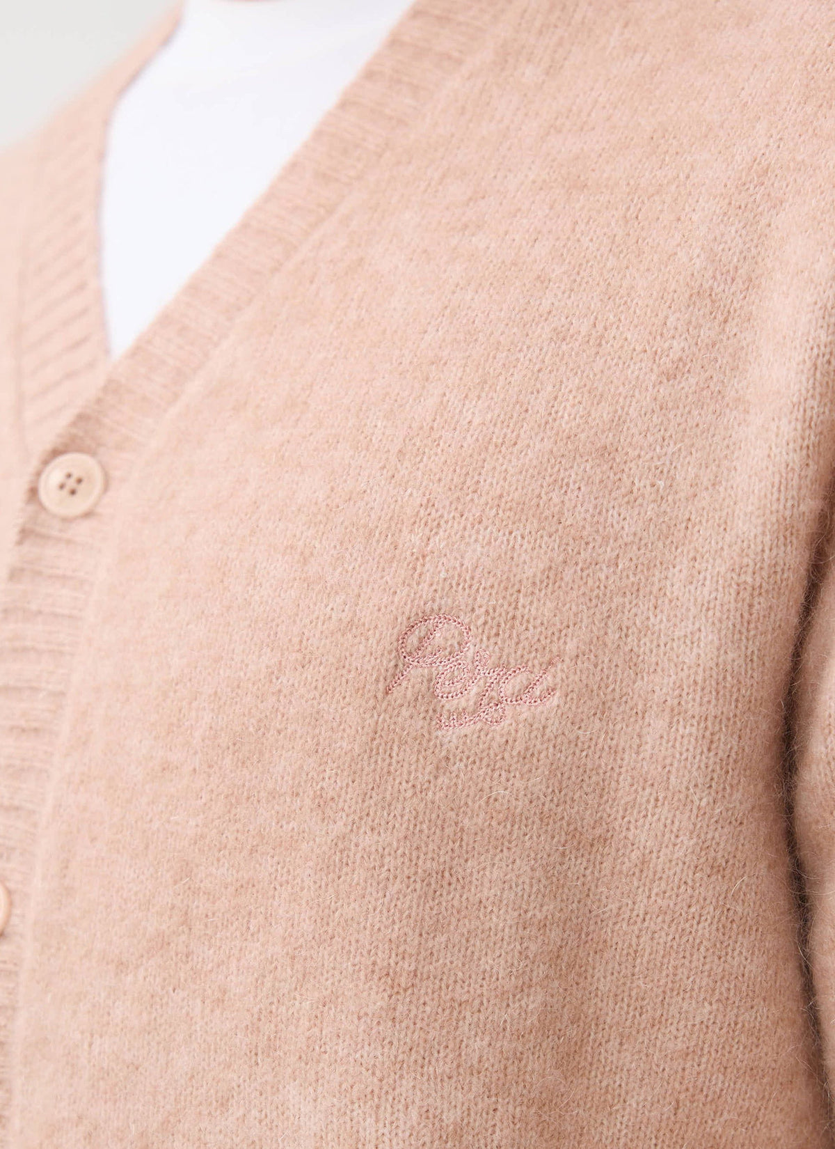 Men's Pink Mohair Cardigan - White Glove | Percival Signature