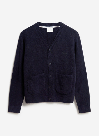 Men's Navy Mohair Cardigan - White Glove | Percival Signature