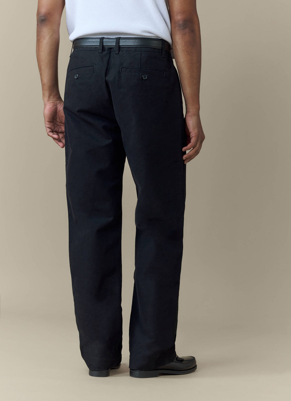 Men's Double Pleated Trousers - Seb - Straight Leg - Black | Percival Everyday