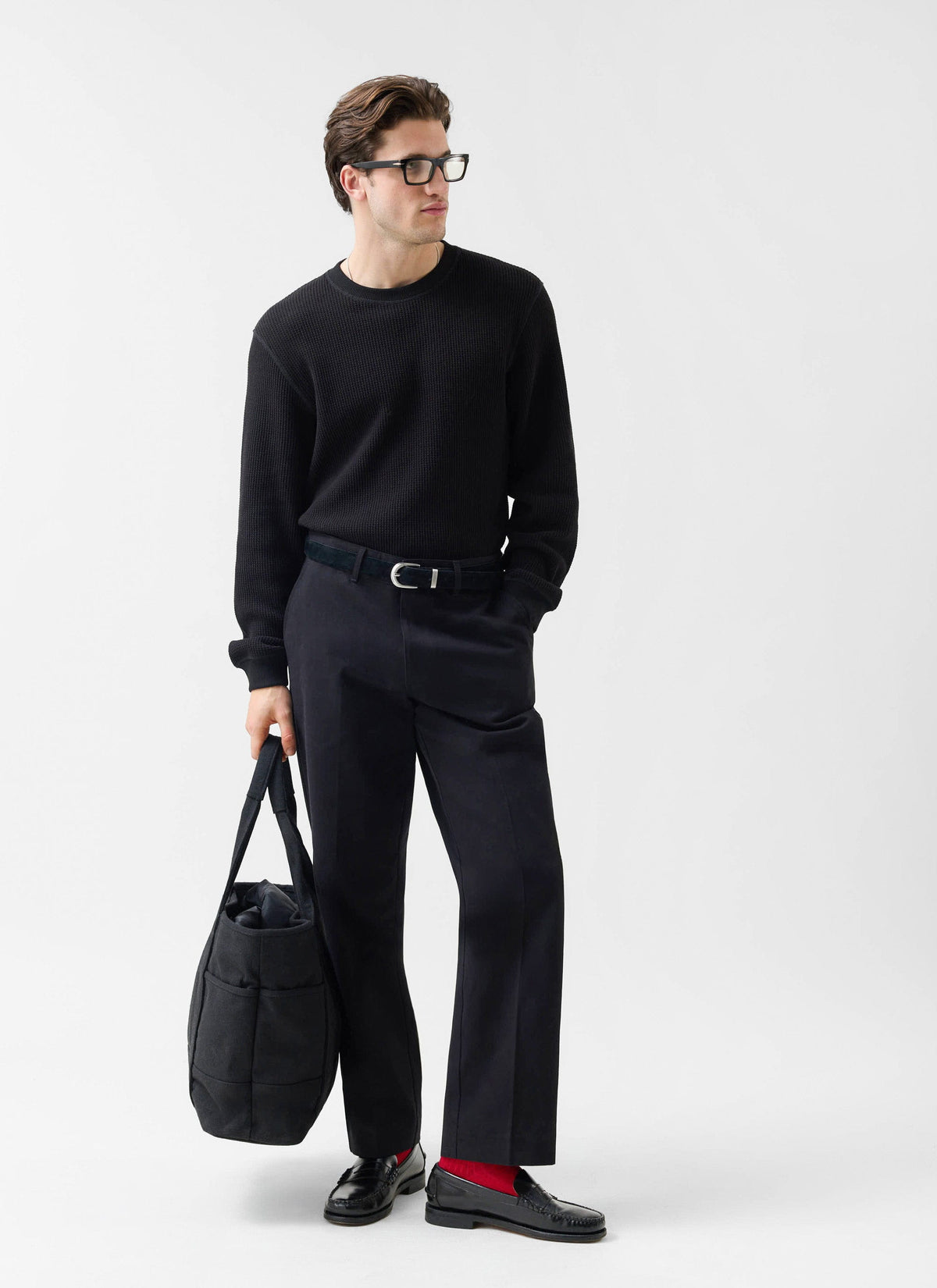 Men's Straight Leg Chino - Cotton - Black | Percival Smart Buy