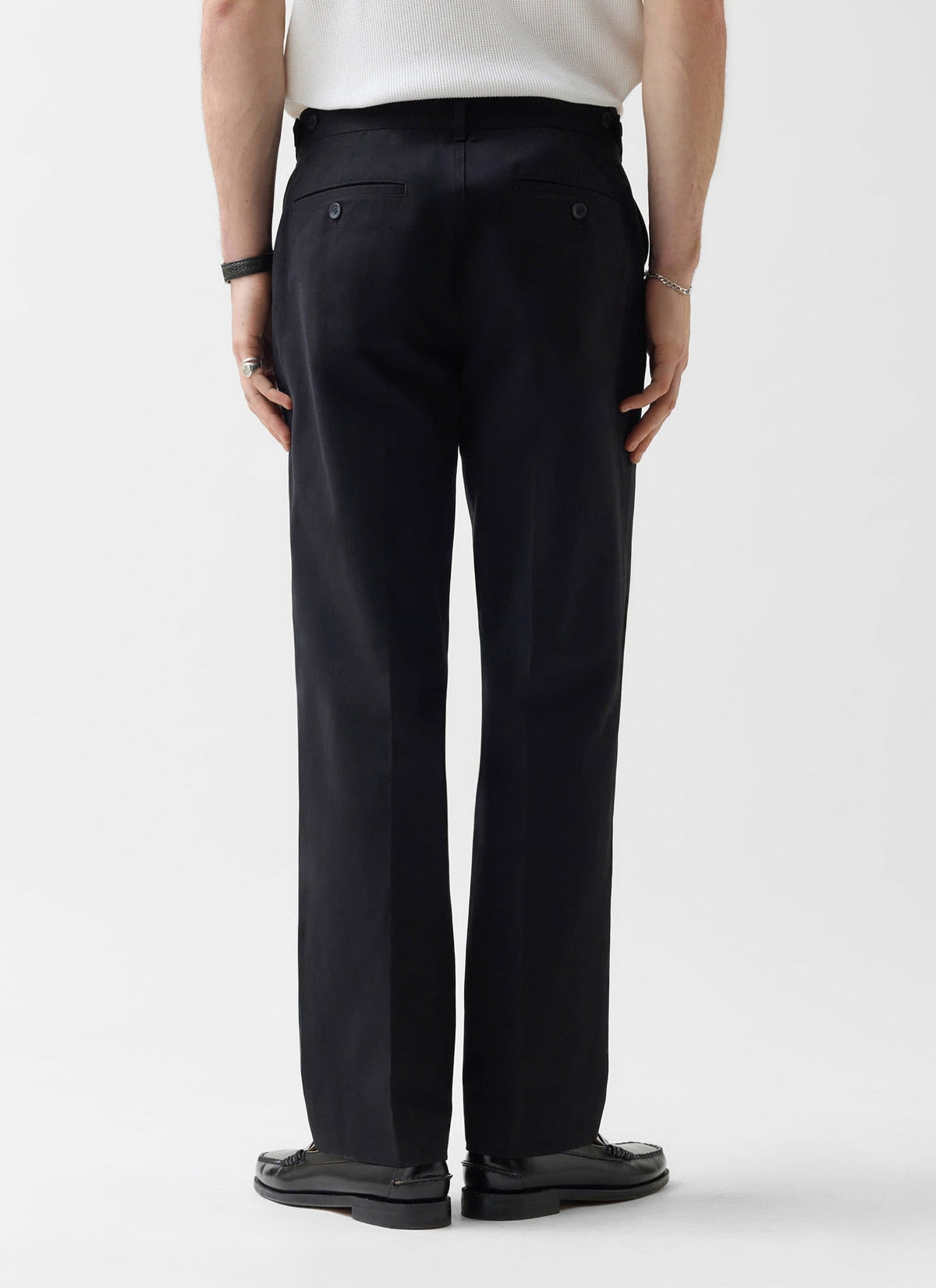Men's Straight Leg Chino - Cotton - Black | Percival Smart Buy