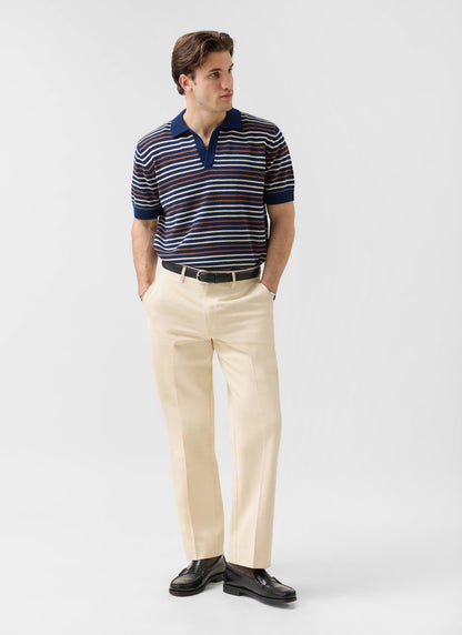 Men's Straight Leg Chino - Cotton - Ecru Cream | Percival Popular