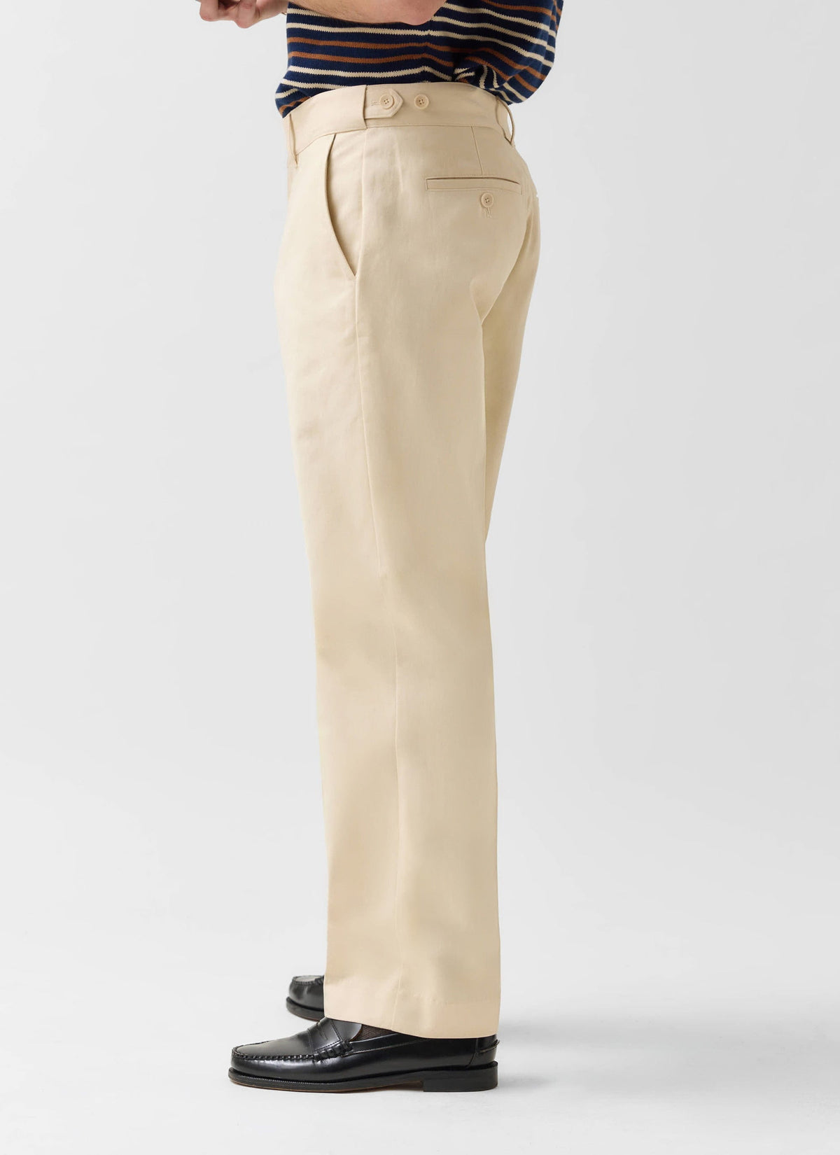 Men's Straight Leg Chino - Cotton - Ecru Cream | Percival Popular